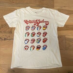 The Rolling Stones White Tee with Red Logo